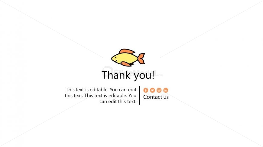 Slide of Thank You with Fish Cartoon Shapes