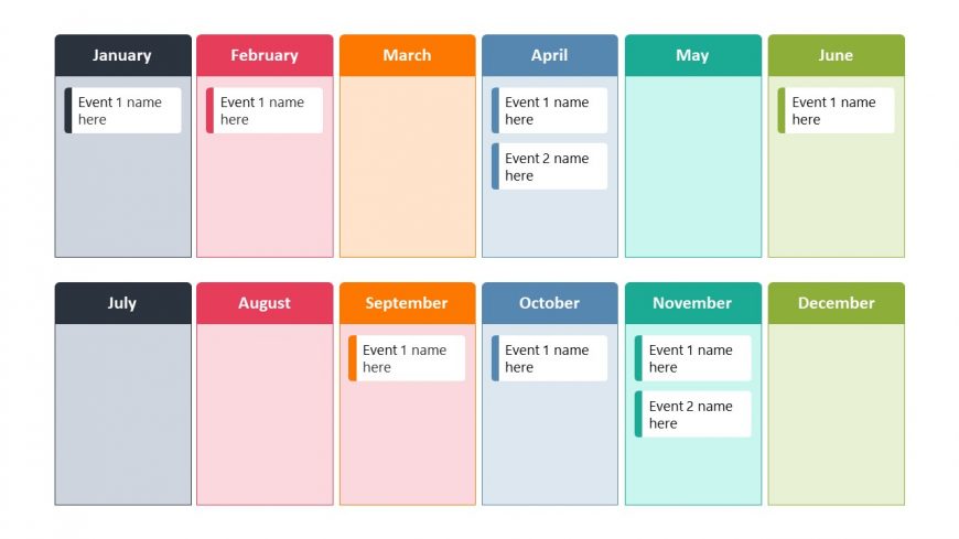 PowerPoint Monthly Distribution Slide for Agile Presentation