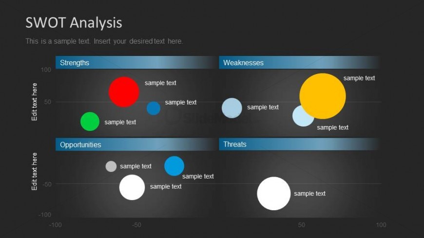 Swot Analysis Slide Design For Powerpoint With Black Background Slidemodel 8851