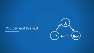 Simple plan diagram design for PowerPoint with 3 elements and arrows connecting each node.