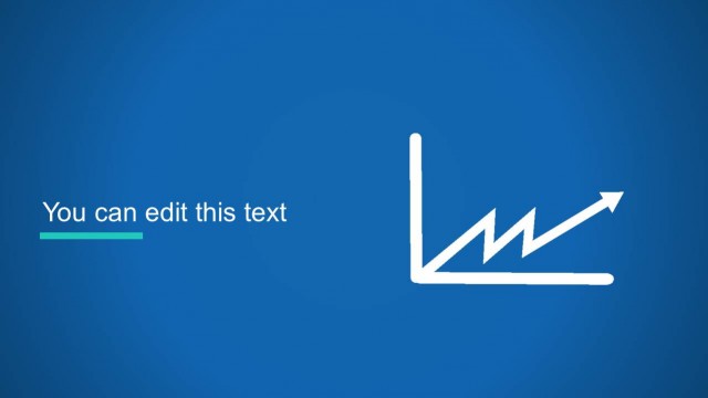 Line Chart Picture for PowerPoint over Blue Background