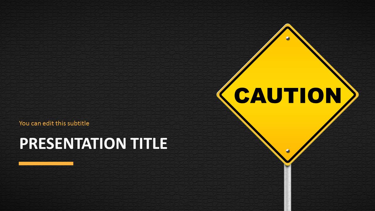 Caution Road Sign PowerPoint Template - SlideModel