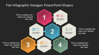 Flat Infographic Hexagonal Shapes with Dark Background