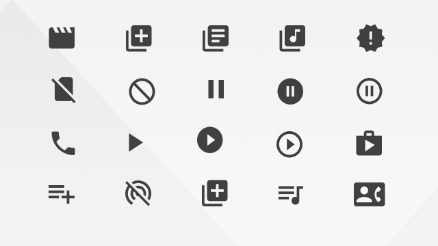 Google Audio and Video Materials Library Icons