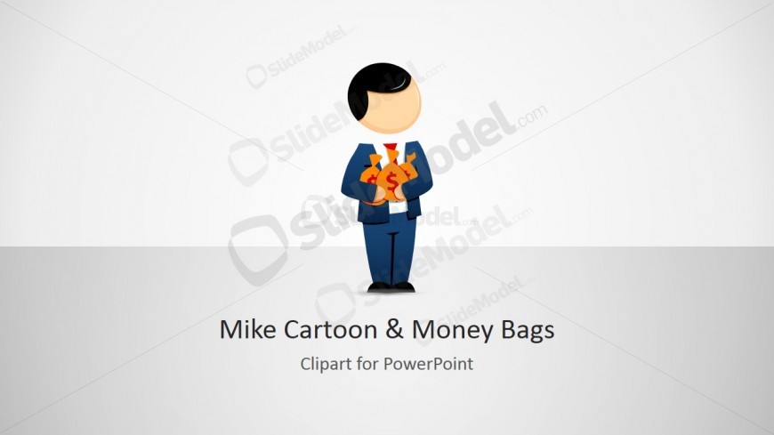 Male Cartoon Money Bag Clipart Design