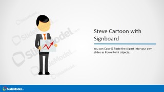 Cartoon Character Clipart with Signboard in Hands