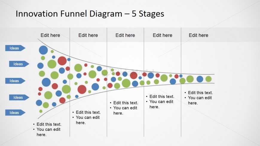 5 Stages Funnel Analysis Horizontal Slide
