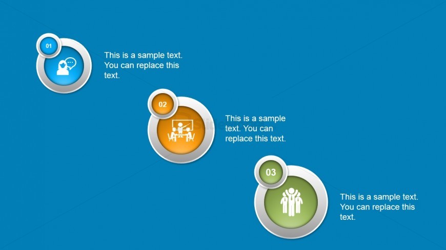 Creative Circular Shapes for Agenda Slide in PowerPoint and Alternative to Bullet Points