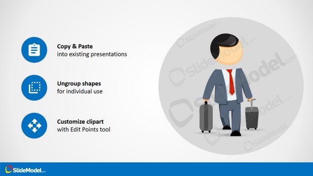 Editable Business Person With Carry On Scene