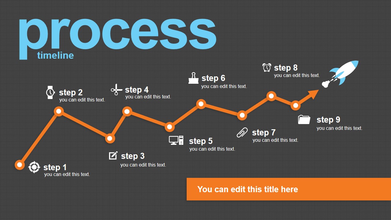 Process Timeline Design with Space Ship Vector