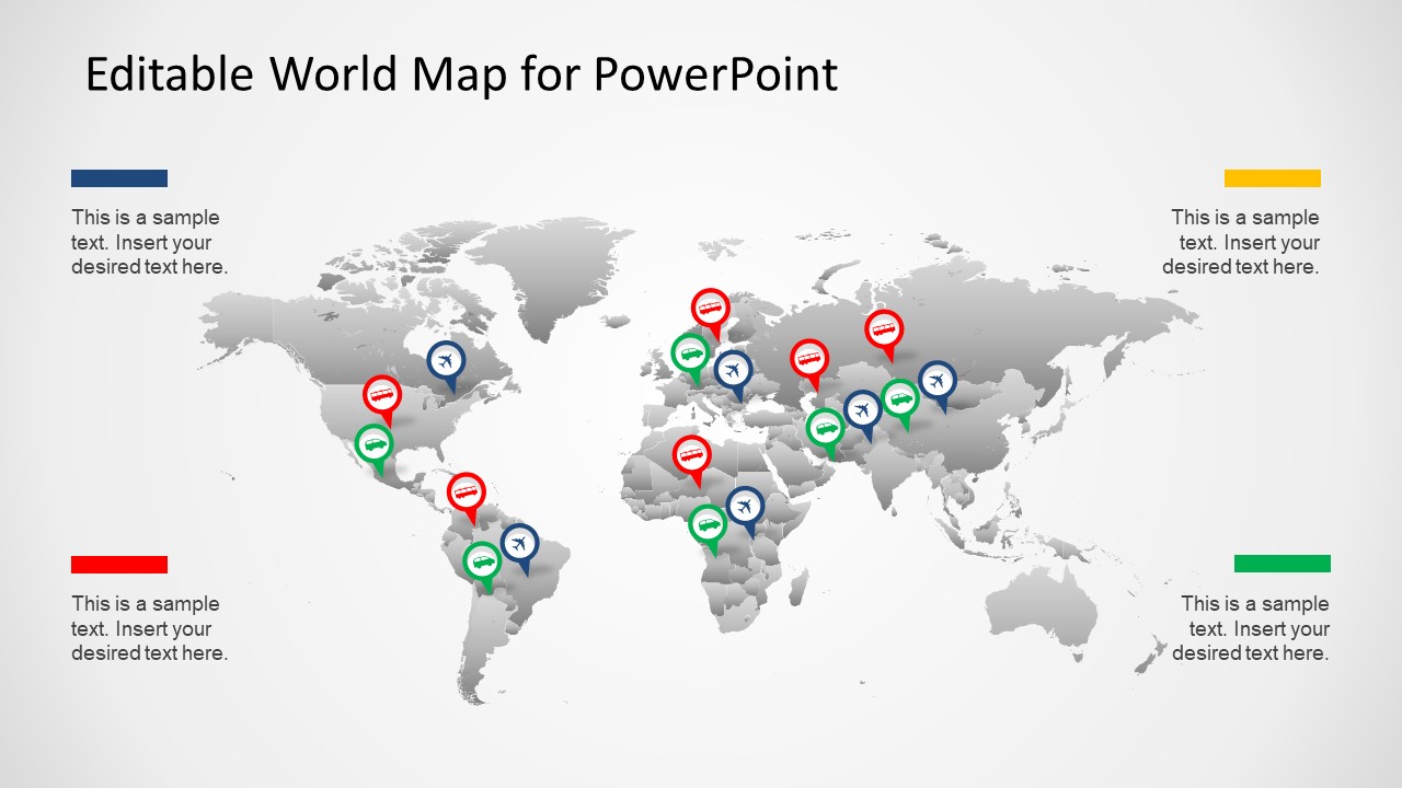 Editable Worldmap For PowerPoint SlideModel