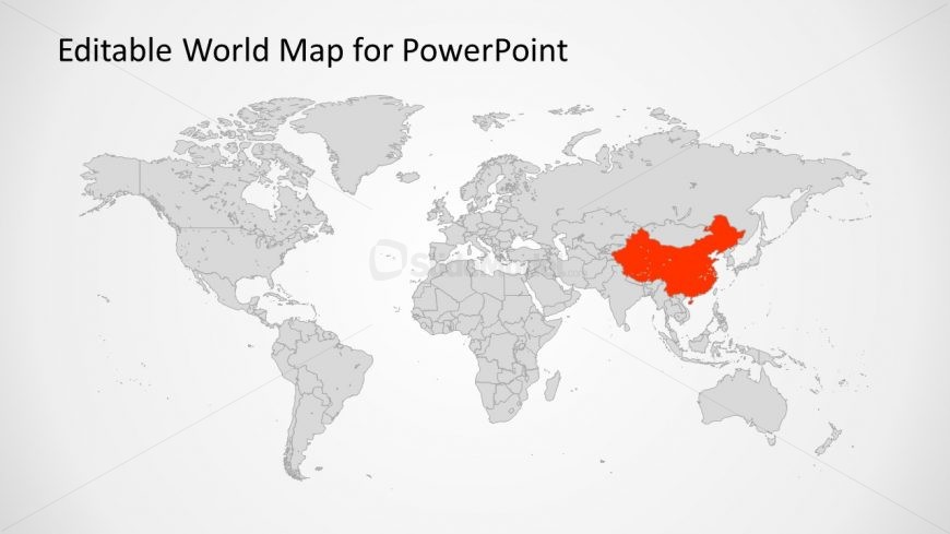Editable World Map Powerpoint Map Vector