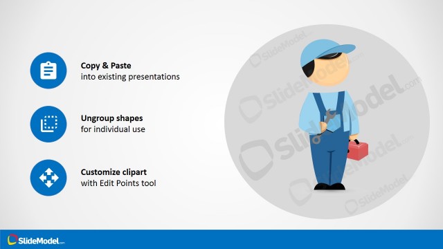 PowerPoint Cartoon Mike Worker with Spanner