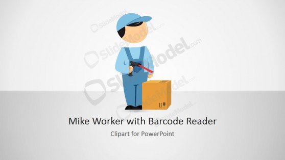 PPT Template Cartoon Barcode Reader