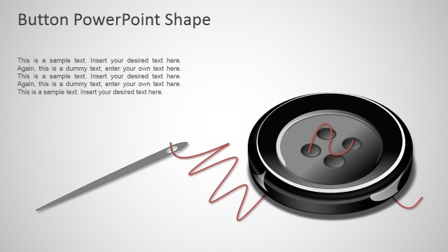 Button and Needle PowerPoint Shapes