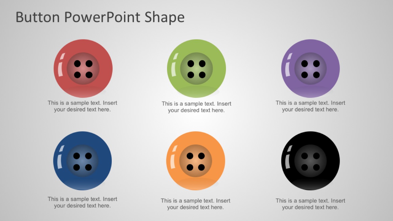 3D Button PowerPoint Shape SlideModel