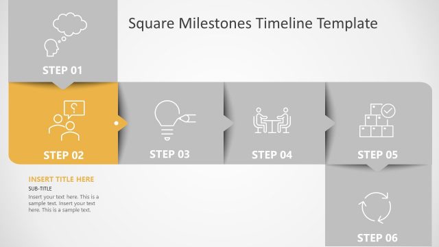 Square Milestones In PowerPoint Timeline