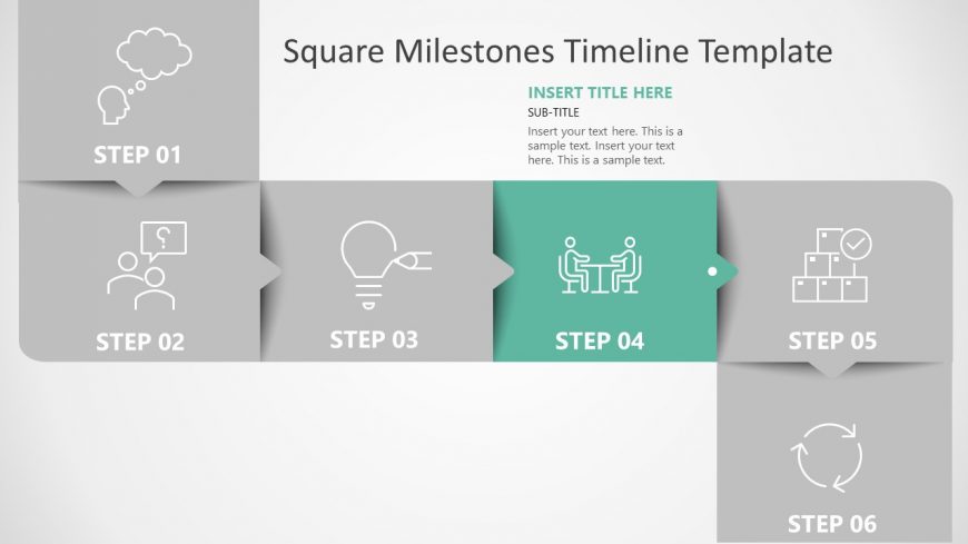 Roadmap with 6 Milestones PPT