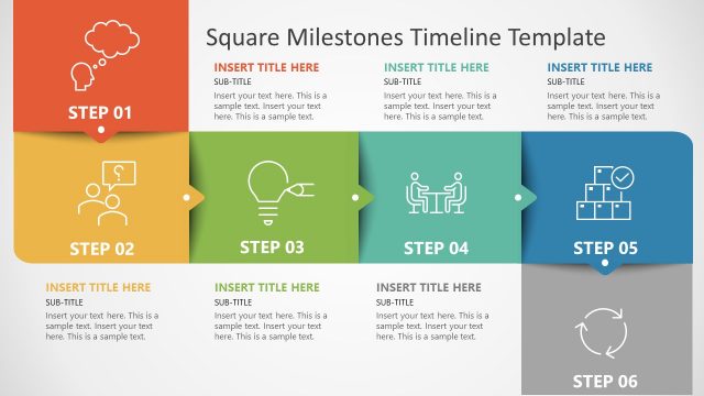 Square Milestones PowerPoint Diagram