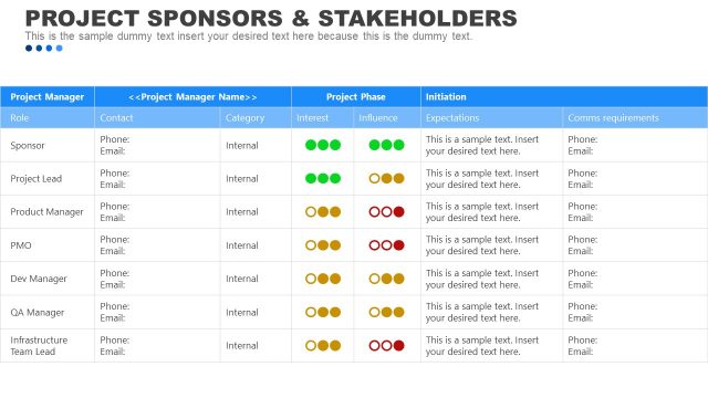 PROJECT SPONSORS & STAKEHOLDERS Template