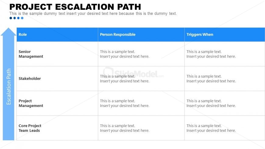 PowerPoint Project Escalation Layout 