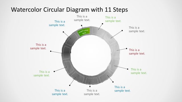 Watercolor Step 11 Circular Diagram Template