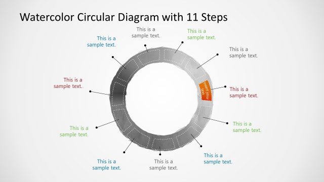 Watercolor Step 3 Circular Diagram Template