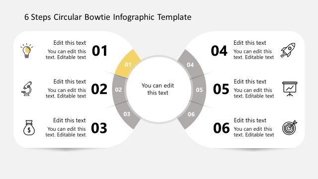 Bowtie Shape 1 Step PowerPoint Diagram