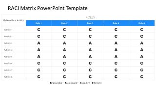 Slide of Data Chart for RACI Matrix 