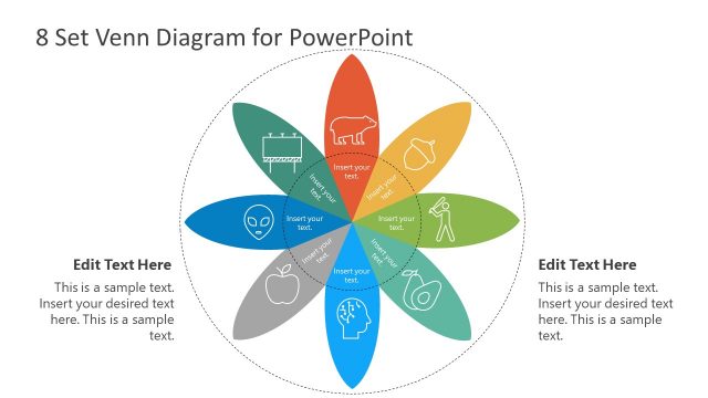 Infographic 8 Sets Venn Diagram Template