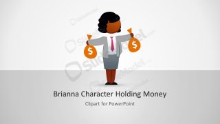 Illustration of Brianna Cartoon Holding Money