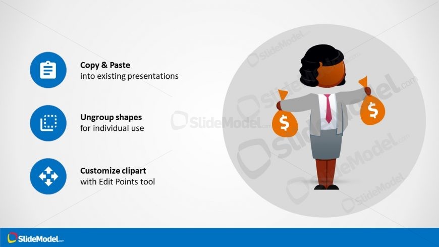 Slide Template of Brianna Character Illustration