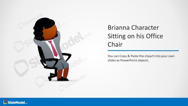 PowerPoint Brianna Character In Office Chair