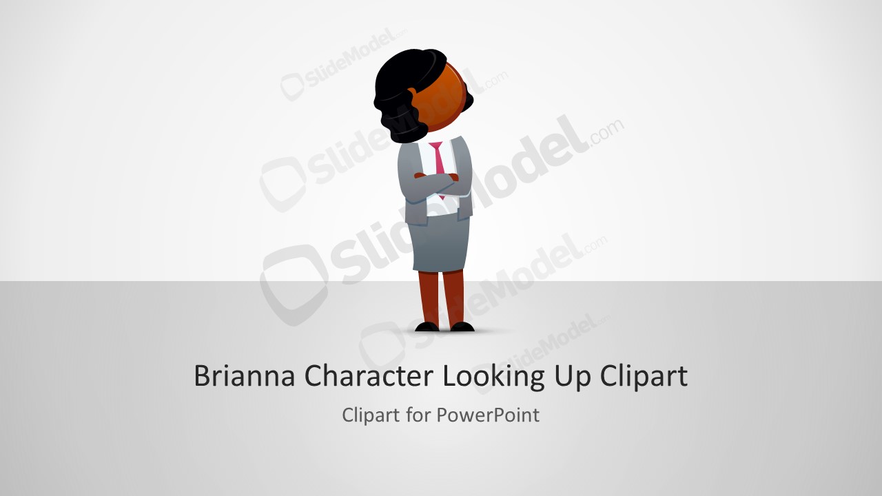PPT Template Slide for Brianna Character Looking Up