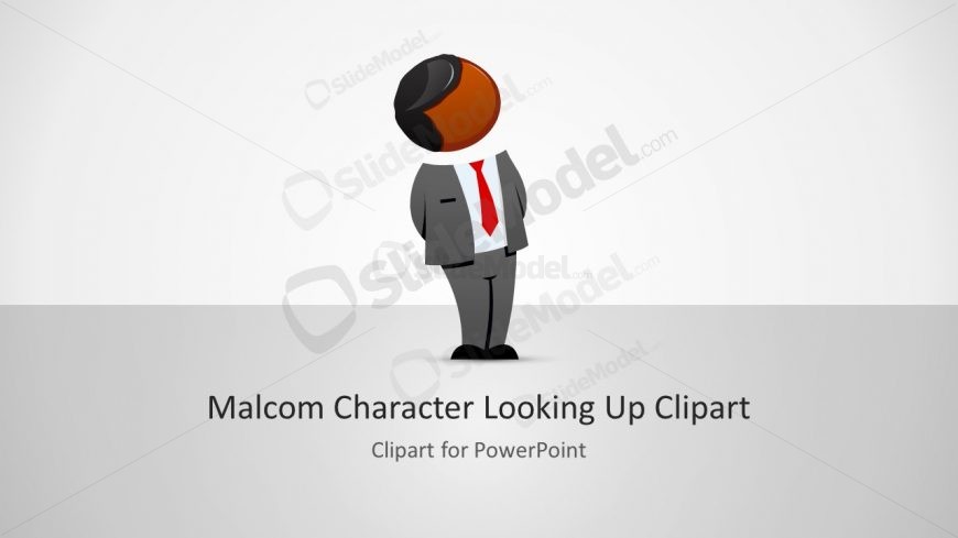 PowerPoint Character for Malcom Looking Up