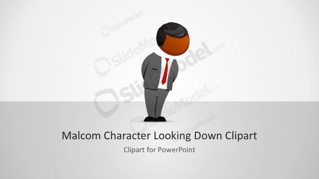 Malcom Looking Down PowerPoint Character