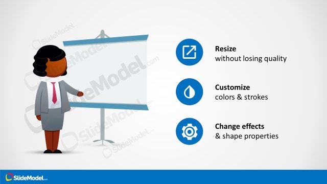 Brianna Cartoon As Presenter PPT Template Slide