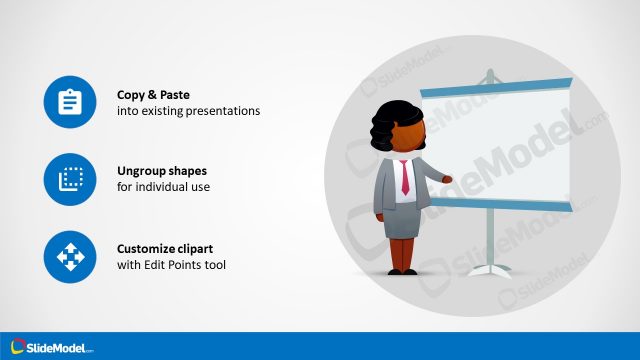Editable PowerPoint Template for Brianna Character Presenter Illustration