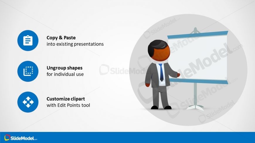 Template Slide for Cartoon Character Malcom as Presenter