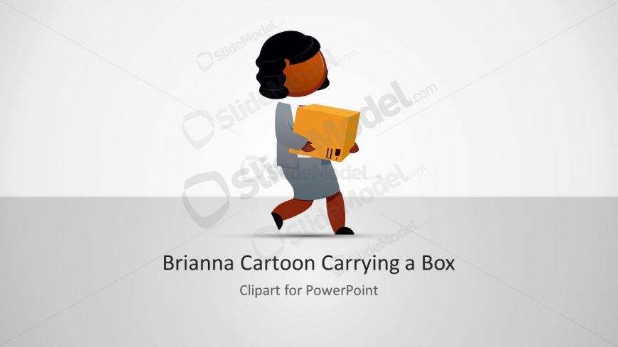 Editable Vector Illustration of Brianna with Delivery Box