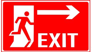 PPT Red Color Exit Symbol Design