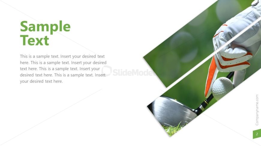 Golf Theme Presentation Template PPT Slide