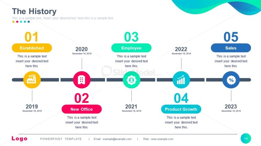 Company History PPT Slide - Free Multi-Purpose Slide with Icons