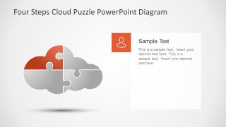 4 Steps Cloud Puzzle Slide Diagram