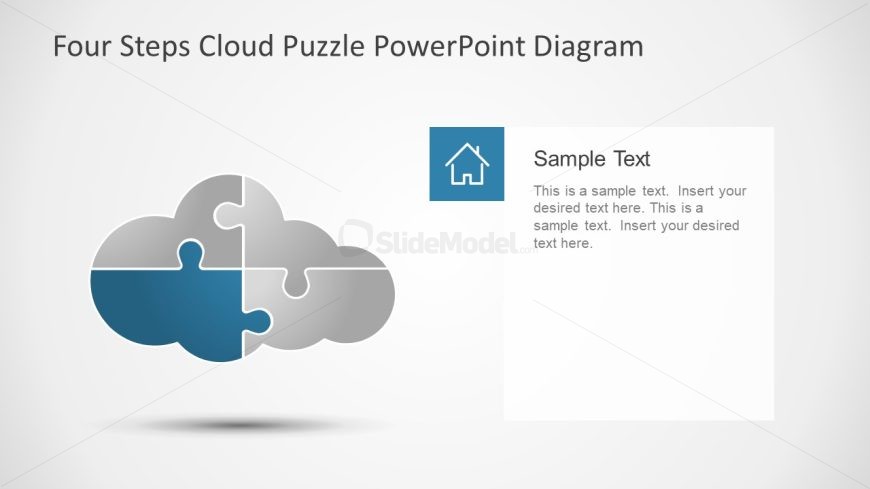 4 Steps Cloud Puzzle PPT Template 