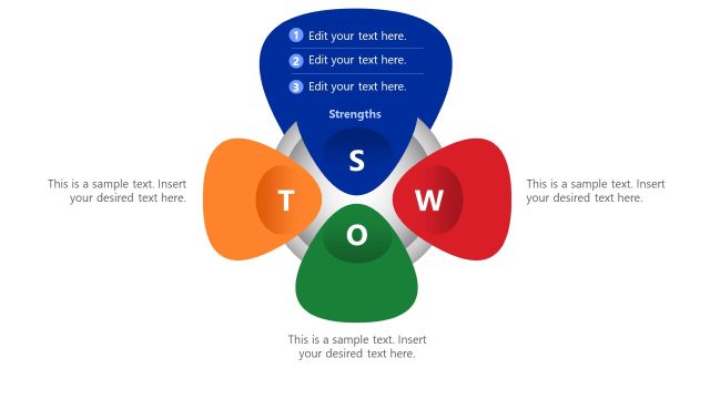 Customizable Petals SWOT Analysis PPT Template