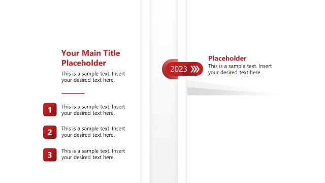 Editable 6-Year Vertical Timeline PPT Template