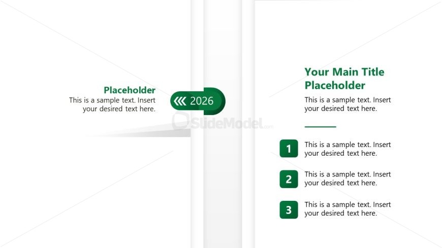 Editable 6-Year Vertical Timeline Slide 