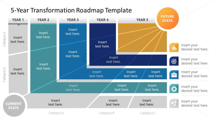 5-Year Transformation Roadmap PowerPoint Slide
