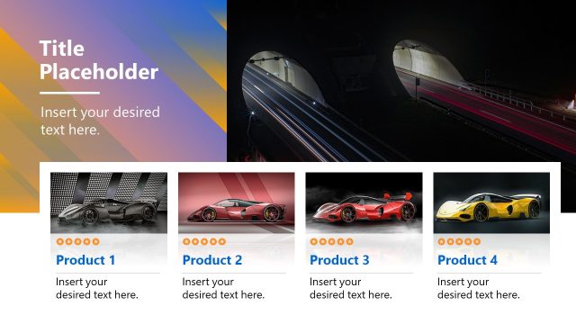 Four Products Presentation Slide – Luxury PPT Template